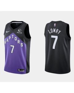 Men's Toronto Raptors #7 Kyle Lowry Purple/Black Earned Edition Stitched Basketball Jersey