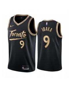 Men's Toronto Raptors #9 Serge Ibaka Black City Edition Stitched Jersey