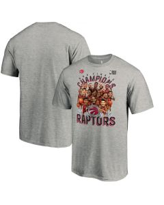 Men's Toronto Raptors Grey 2019 NBA Finals Champions Caricature Roster T-Shirt