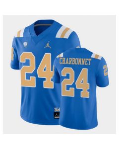 Men's UCLA Bruins #24 Zach Charbonnet Blue Game Stitched Jersey