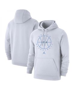 Men's UCLA Bruins White Basketball Icon Club Fleece Pullover Hoodie
