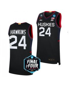 Men's UConn Huskies #24 Jordan Hawkins Black Stitched Basketball Jersey