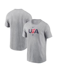 Men's USA Baseball Heather Gray World Baseball Classic Wordmark T-Shirt (Gray)