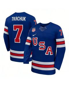 Men's USA Hockey #7 Brady Tkachuk Royal 2026 Home Replica Jersey
