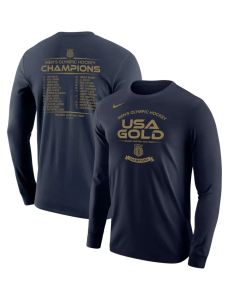 Men's USA Hockey Navy 2026 Winter Olympics Gold Medal Roster Long Sleeve T-Shirt