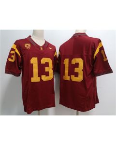 Men's USC Trojans #13 Caleb Williams 2023 F.U.S.E. Red Stitched Jersey