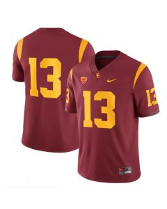 Men's USC Trojans #13 Caleb Williams Red Stitched Jersey (Red)