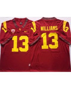 Men's USC Trojans #13 Caleb Williams Red Stitched Jersey