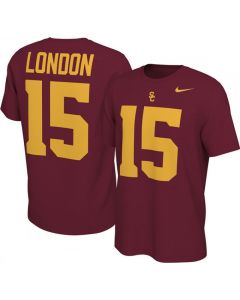 Men's USC Trojans #15 Drake London Red T-Shirt