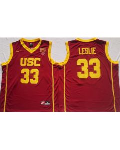 Men's USC Trojans #33 Lisa Leslie Red Stitched Jersey