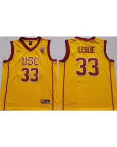 Men's USC Trojans #33 Lisa Leslie Yellow Stitched Jersey