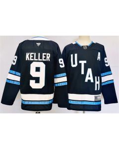 Men's Utah Hockey Club #9 Clayton Keller Navy Stitched Jersey