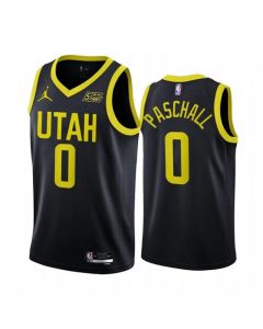 Men's Utah Jazz #0 Eric Paschall 2022/23 Black Statement Edition Stitched Basketball Jersey