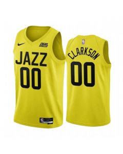 Men's Utah Jazz #00 Jordan Clarkson 2022/23 Yellow Icon Edition Stitched Basketball Jersey
