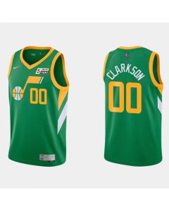 Men's Utah Jazz #00 Jordan Clarkson Green Earned Edition Swingman Stitched Jersey