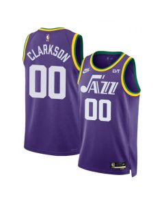 Men's Utah Jazz #00 Jordan Clarkson Purple 2023 Classic Edition Stitched Basketball Jersey
