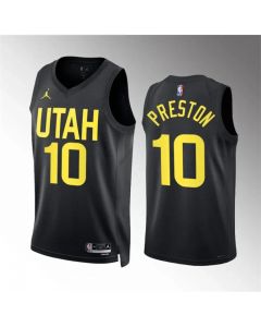 Men's Utah Jazz #10 Jason Preston Black Statement Edition Stitched Basketball Jersey