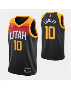 Men's Utah Jazz #10 Mike Conley Black City Edition Stitched Jersey