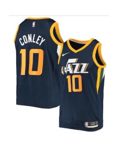 Men's Utah Jazz #10 Mike Conley Navy Icon Edition Swingman Stitched Jersey