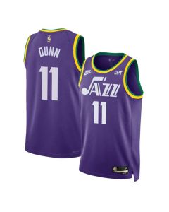 Men's Utah Jazz #11 Kris Dunn Purple 2023 Classic Edition Stitched Basketball Jersey