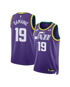 Men's Utah Jazz #19 Luka Samanic Purple 2023 Classic Edition Stitched Basketball Jersey