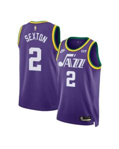 Men's Utah Jazz #2 Collin Sexton Purple 2023 Classic Edition Stitched Basketball Jersey