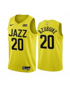 Men's Utah Jazz #20 Udoka Azubuike 2022/23 Yellow Icon Edition Stitched Basketball Jersey