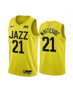 Men's Utah Jazz #21 Hassan Whiteside 2022/23 Yellow Icon Edition Stitched Basketball Jersey
