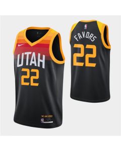 Men's Utah Jazz ##22 Derrick Favors 2020-21 Black City Swingman Stitched NBA Jersey
