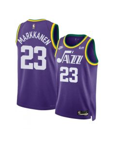 Men's Utah Jazz #23 Lauri Markkanen Purple 2023 Classic Edition Stitched Basketball Jersey