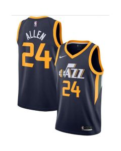 Men's Utah Jazz #24 Grayson Allen Navy Icon Edition Swingman Stitched Jersey