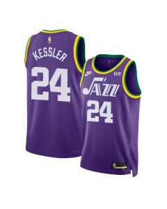 Men's Utah Jazz #24 Walker Kessler Purple 2023 Classic Edition Stitched Basketball Jersey