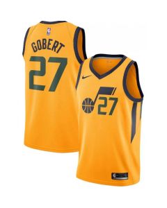 Men's Utah Jazz #27 Rudy Gobert Yellow Statement Edition Swingman Stitched Jersey
