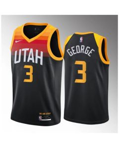 Men's Utah Jazz #3 Keyonte George Black 2023 Draft City Edition Stitched Basketball Jersey