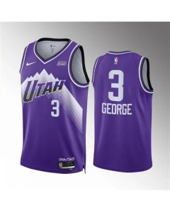 Men's Utah Jazz #3 Keyonte George Purple 2023/24 City Edition Stitched Basketball Jersey