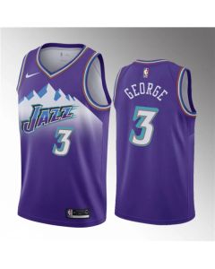 Men's Utah Jazz #3 Keyonte George Purple 2023 Draft Classic Edition Stitched Basketball Jersey