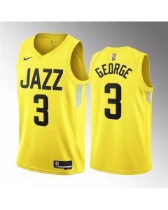 Men's Utah Jazz #3 Keyonte George Yellow 2023 Draft Association Edition Stitched Basketball Jersey