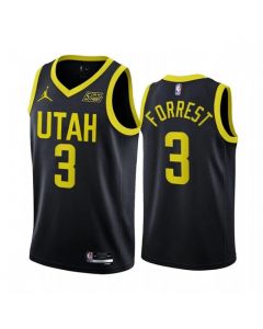 Men's Utah Jazz #3 Trent Forrest 2022/23 Black Statement Edition Stitched Basketball Jersey