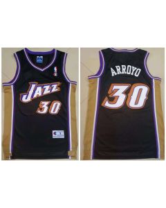 Men's Utah Jazz #30 Carlos Arroyo Black Stitched Basketball Jersey
