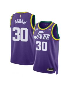 Men's Utah Jazz #30 Ochai Agbaji Purple 2023 Classic Edition Stitched Basketball Jersey