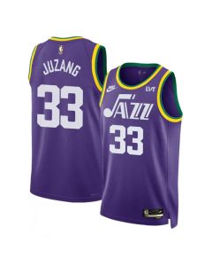 Men's Utah Jazz #33 Johnny Juzang Purple 2023 Classic Edition Stitched Basketball Jersey