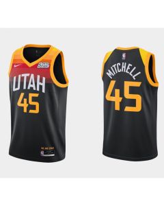 Men's Utah Jazz #45 Donovan 2020-21 Black City Swingman Stitched NBA Jersey