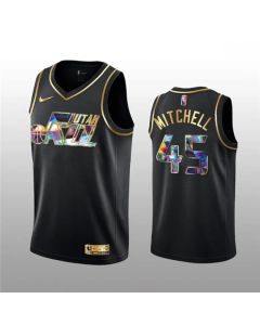 Men's Utah Jazz #45 Donovan 2021/22 Black Golden Edition 75th Anniversary Diamond Logo Stitched Basketball Jersey