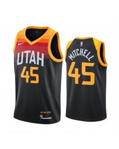Men's Utah Jazz #45 Donovan Black City Edition Stitched Jersey
