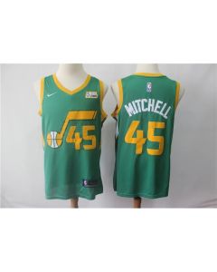 Men's Utah Jazz #45 Donovan Mitchell Green 2018/19 Earned Edition Swingman Stitched NBA Jersey