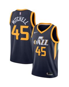 Men's Utah Jazz #45 Donovan Mitchell Navy Icon Edition Swingman Stitched Jersey