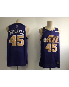 Men's Utah Jazz #45 Donovan Mitchell Purple Swingman Stitched NBA Jersey