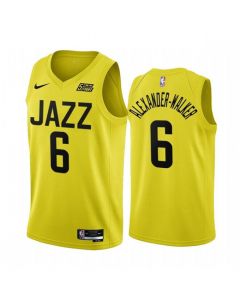 Men's Utah Jazz #6 Nickeil Alexander-Walker 2022/23 Yellow Icon Edition Stitched Basketball Jersey