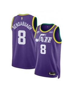 Men's Utah Jazz #8 Brice Sensabaugh Purple 2023 Classic Edition Stitched Basketball Jersey