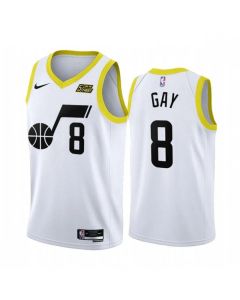 Men's Utah Jazz #8 Rudy Gay 2022/23 White Association Edition Stitched Basketball Jersey